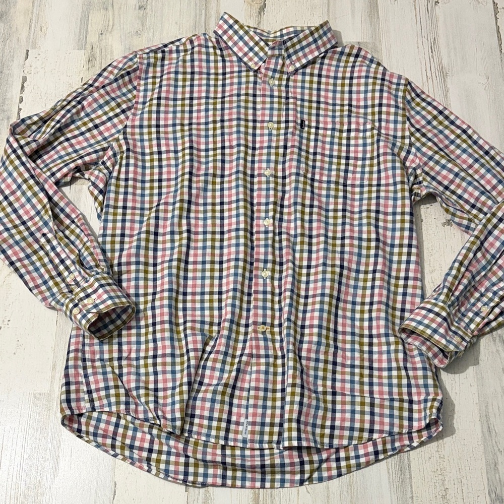 Barbour Tailored Fit Stapleton Multicolor Plaid Men's Shirt Size Large